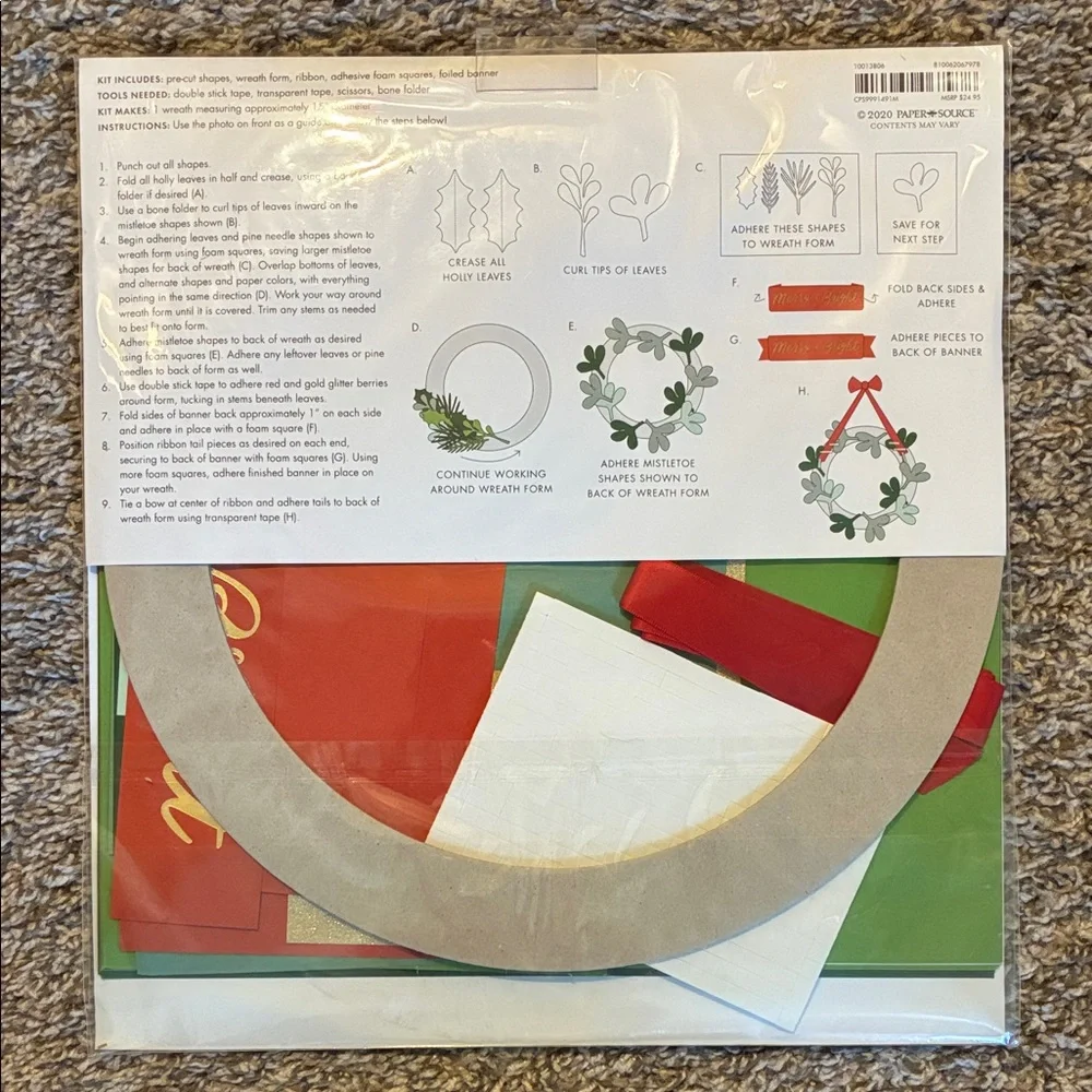 Paper Source Festive Green and Red Wreath
